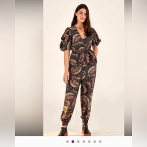 NWT Farm Rio Black Wild Bananas Jumpsuit